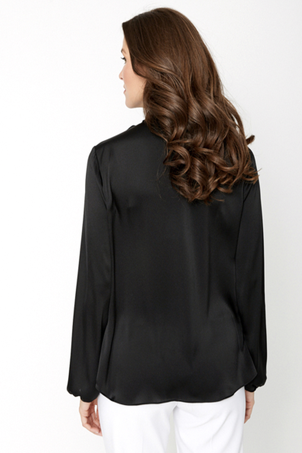 JOSEPH RIBKOFF Joseph Ribkoff  satijnen top met sjaal Zwart ( valt ruim )