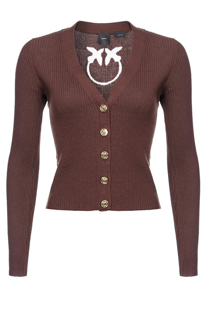 PINKO Pinko cardigan with logo on back Chocolate Brown