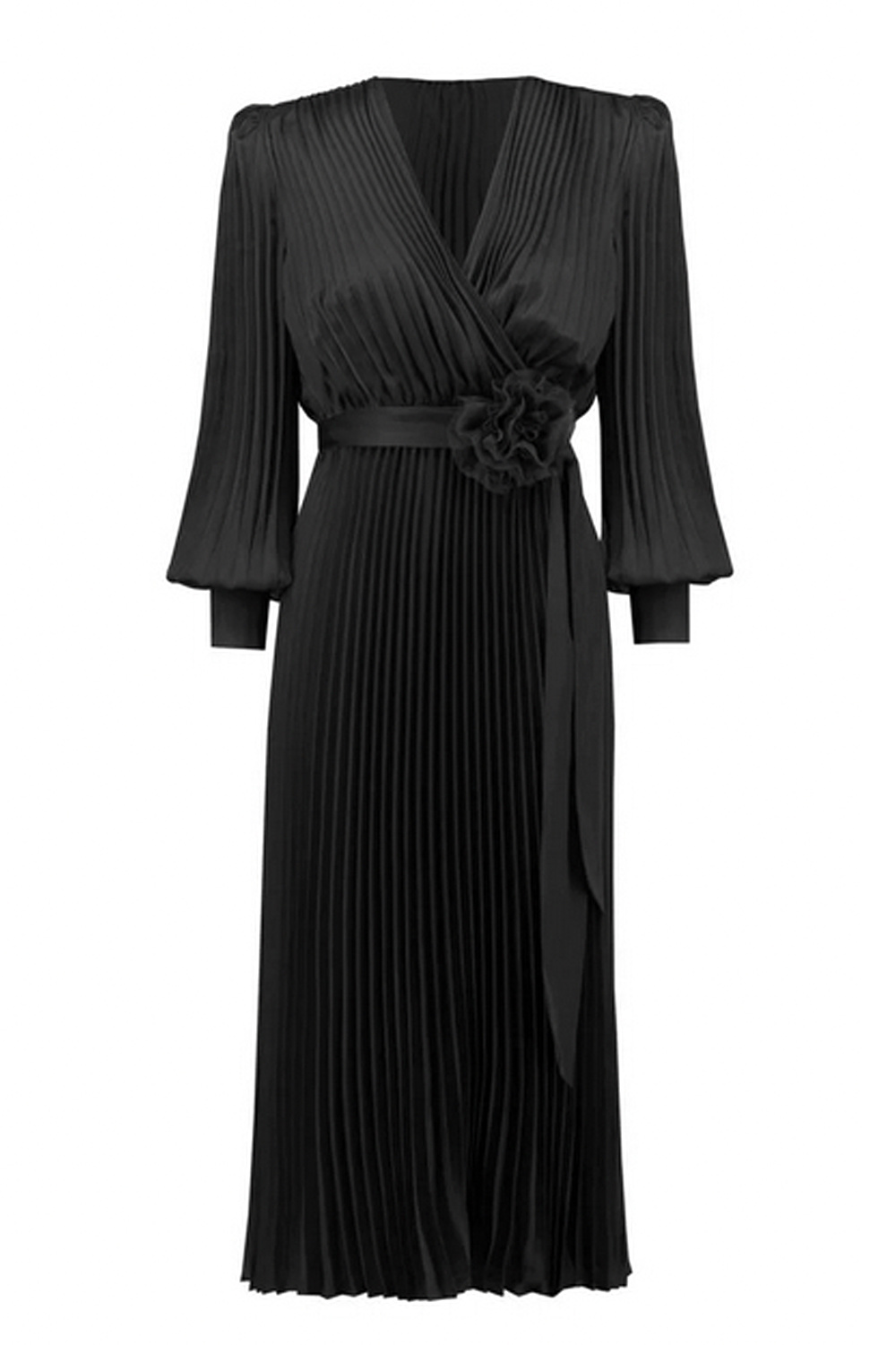 JOSEPH RIBKOFF Joseph Ribkoff  langere jurk met roos Zwart