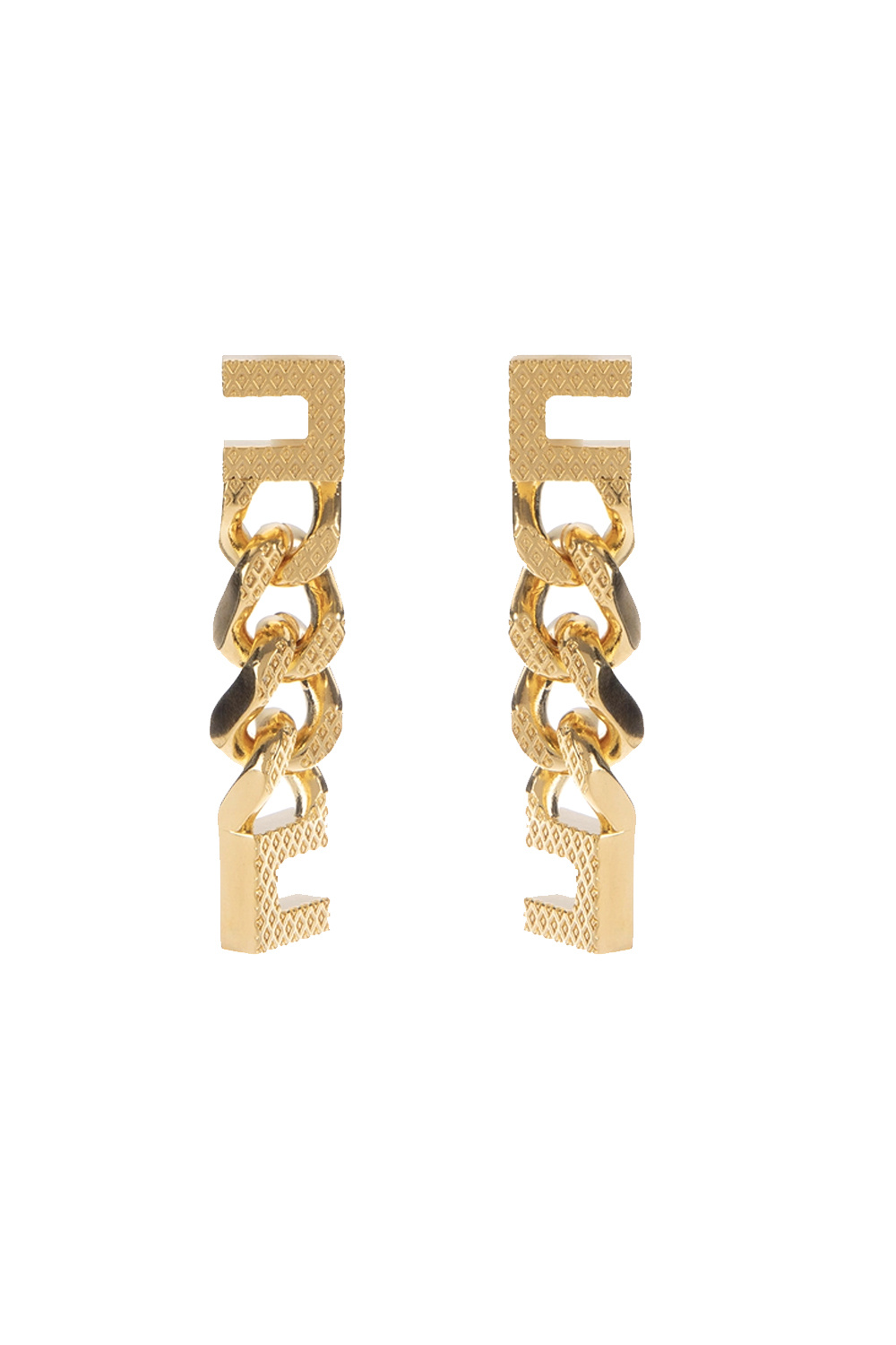 ELISABETTA FRANCHI Elisabetta Franchi oorbellen / oorhangers met gekartelde kettinkjes Goud