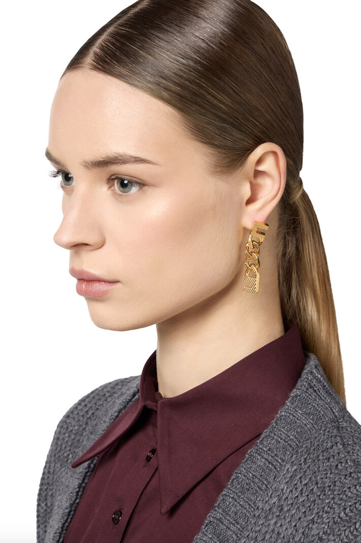 ELISABETTA FRANCHI Elisabetta Franchi earrings/earrings with jagged chains Gold