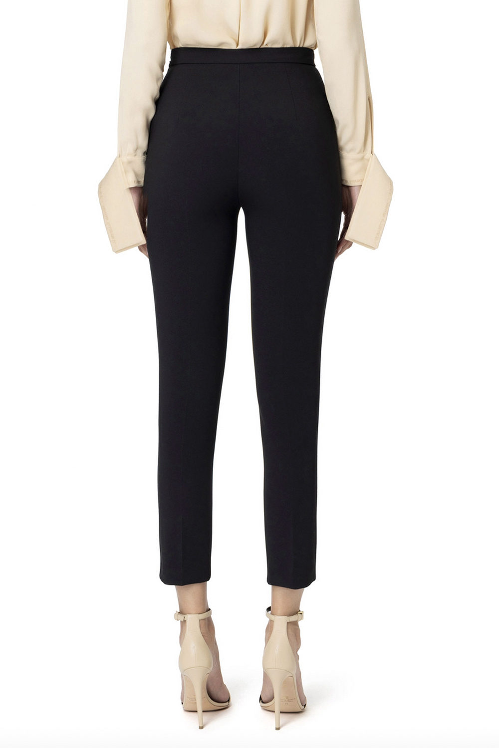 ELISABETTA FRANCHI Elisabetta Franchi pants slim leg with lock waist and gold buttons Black