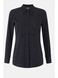 ELISABETTA FRANCHI Elisabetta Franchi blouse in jacquard logo print in same color Black