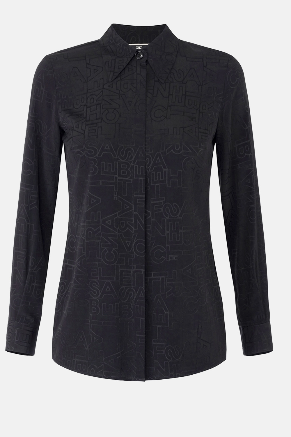 ELISABETTA FRANCHI Elisabetta Franchi blouse in jacquard logo print in same color Black