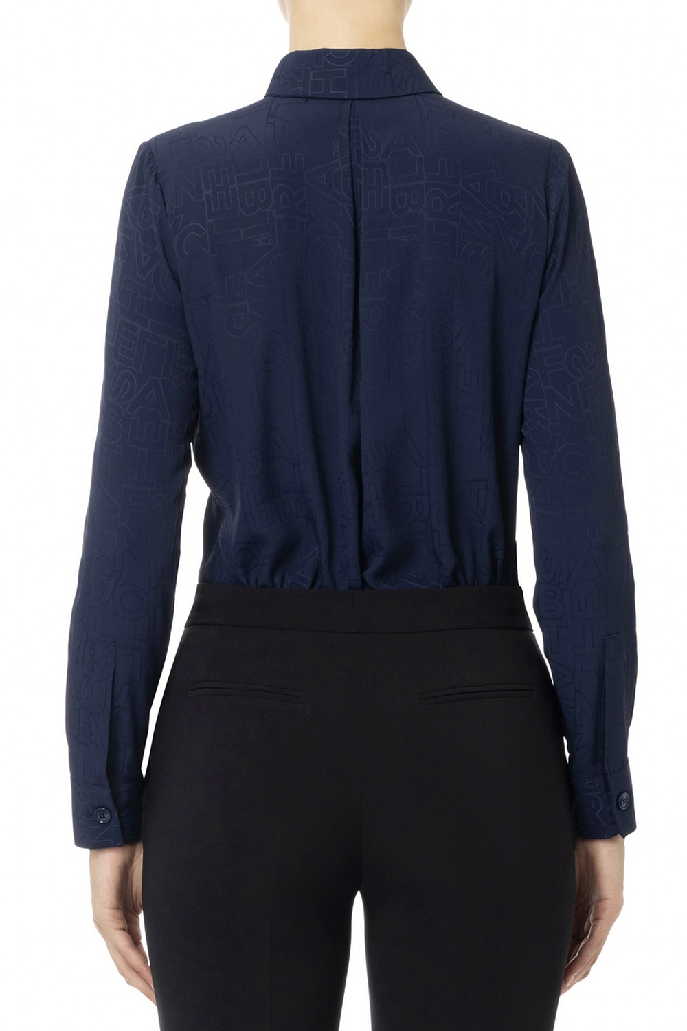 ELISABETTA FRANCHI Elisabetta Franchi blouse in jacquard logo print in same color Blue