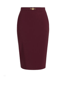 ELISABETTA FRANCHI Elisabetta Franchi midi koker rok Rouge Noir / Bordeau Rood