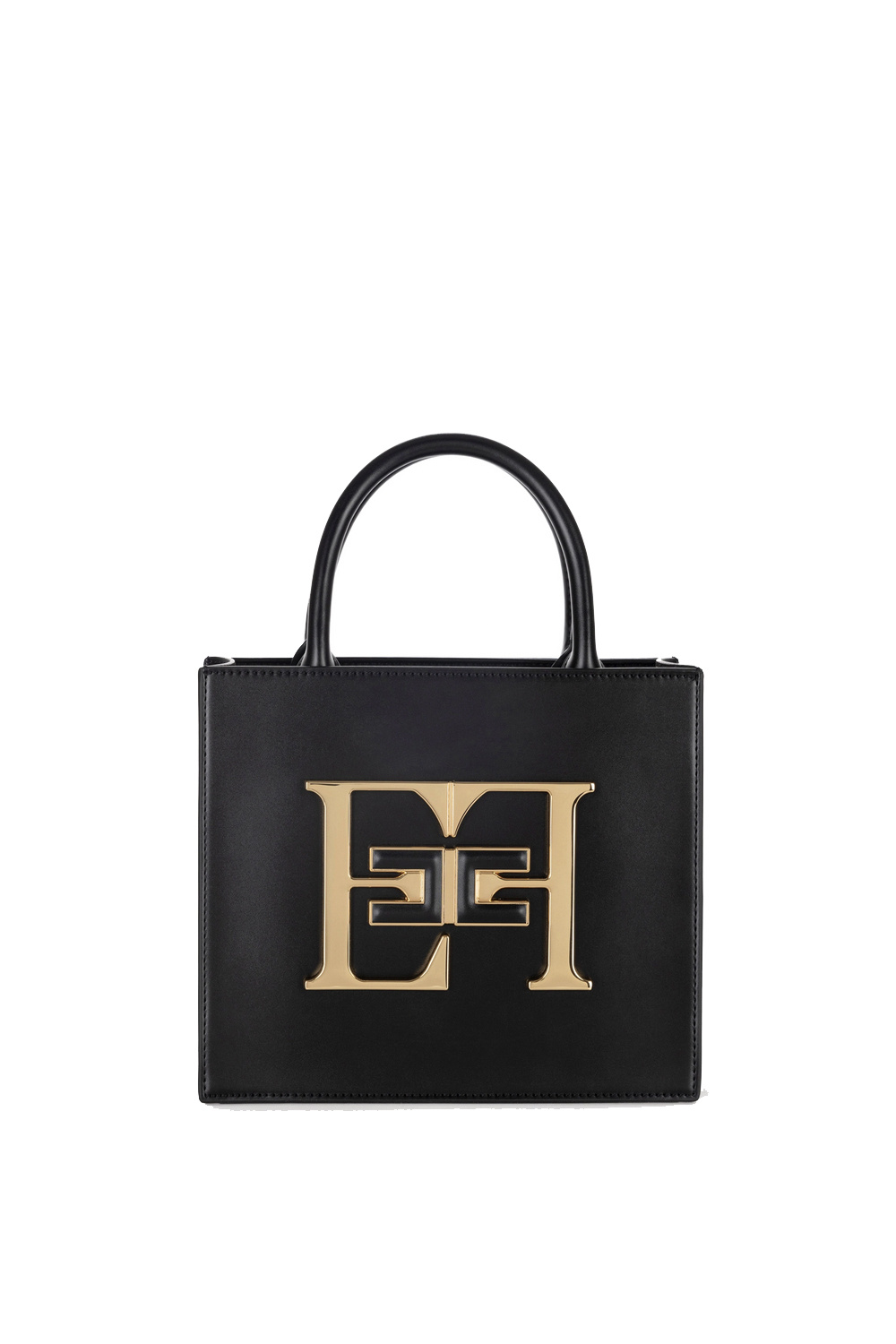 ELISABETTA FRANCHI Elisabetta Franchi small bag with gold logo Black