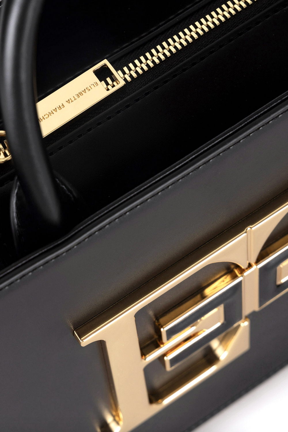 ELISABETTA FRANCHI Elisabetta Franchi small bag with gold logo Black