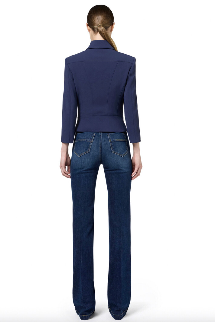 ELISABETTA FRANCHI Elisabetta Franchi colbert / jasje met peplum en ritssluiting Navy / Blauw