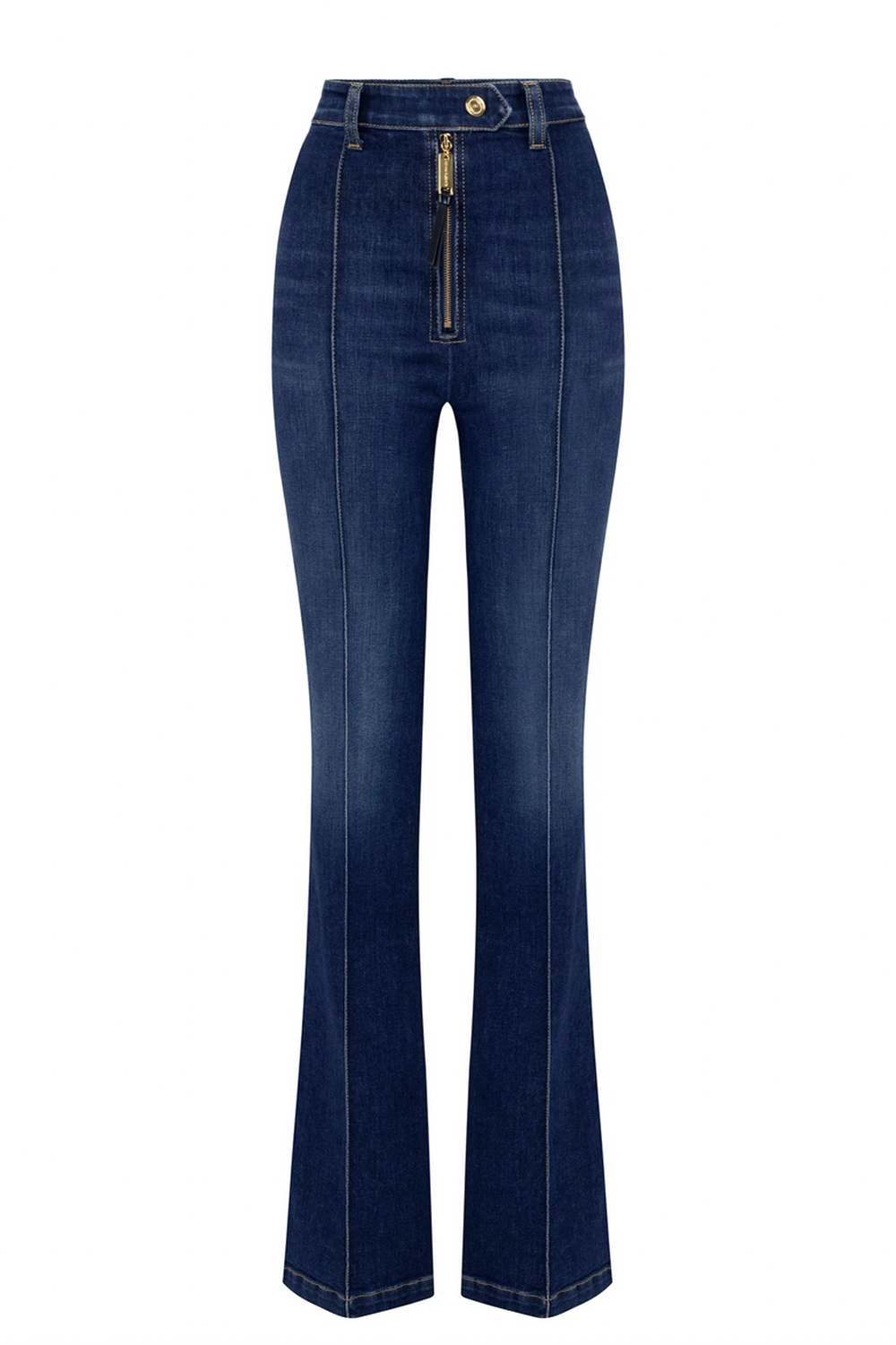 ELISABETTA FRANCHI Elisabetta Franchi flaired jeans with decorative trim Blue