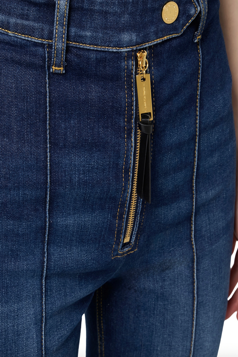 ELISABETTA FRANCHI Elisabetta Franchi flaired jeans with decorative trim Blue