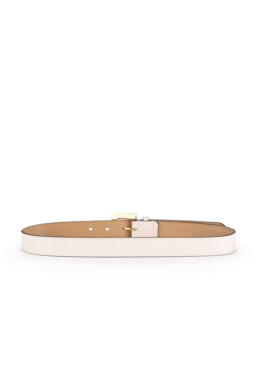 ELISABETTA FRANCHI Elisabetta Franchi leather belt with logo Latex / White