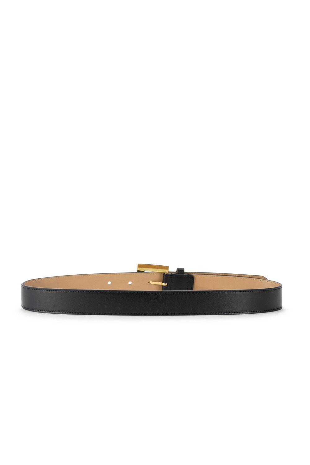 ELISABETTA FRANCHI Elisabetta Franchi leren riem met logo Nero / Zwart