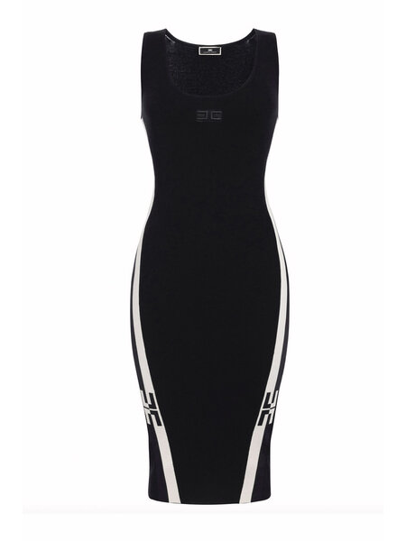 ELISABETTA FRANCHI Elisabetta Franchi sleeveless dress with white and Black