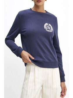 ELISABETTA FRANCHI Elisabetta Franchi sweater with patch logo Blue