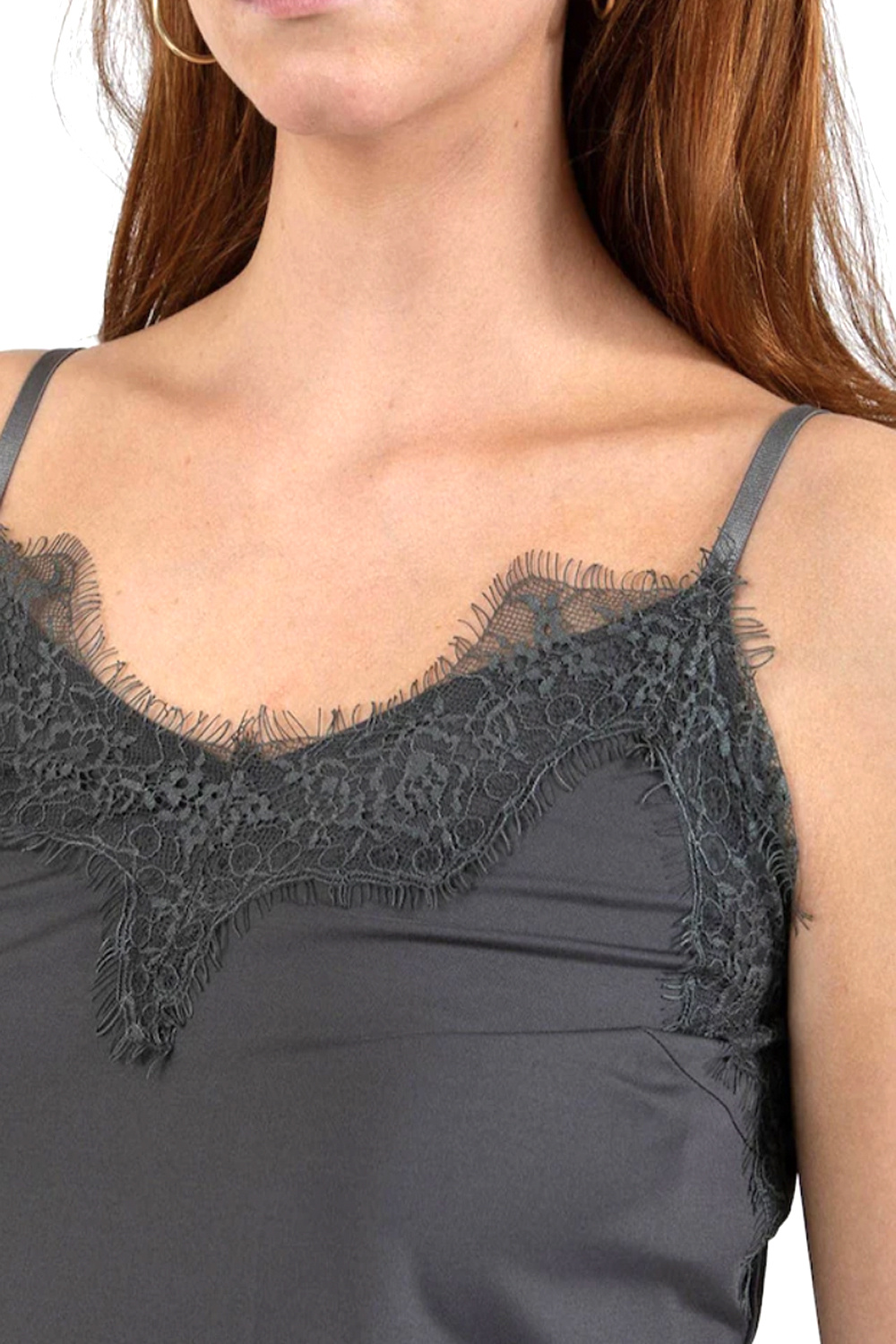 CC HEART CC Heart Rosie Lace top met kant Dark Stone / Grijs ( valt beetje ruim uit )