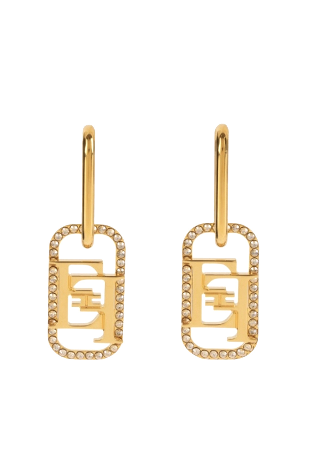 ELISABETTA FRANCHI Elisabetta Franchi oorbellen groot met logo Goud