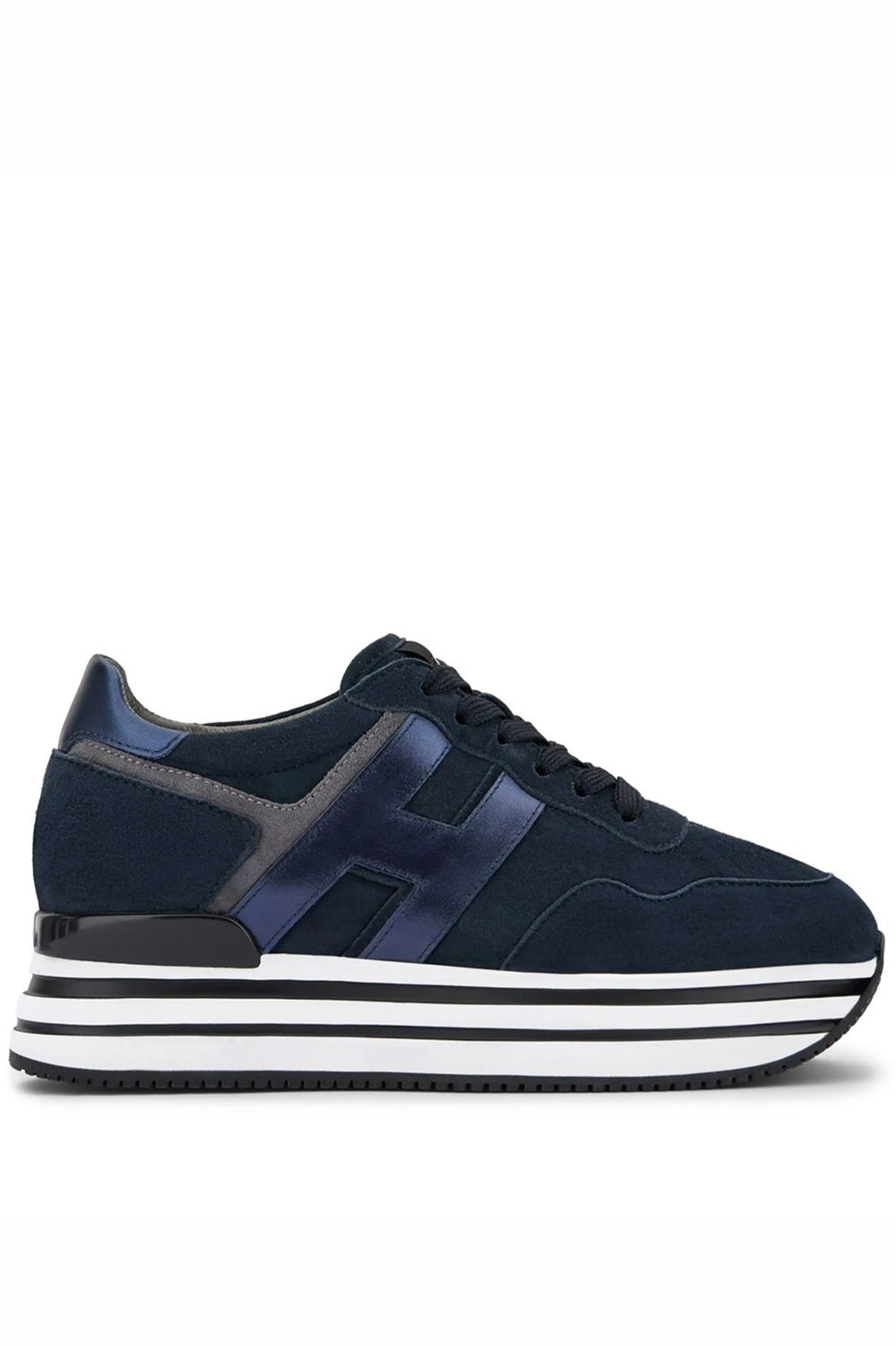 HOGAN Hogan sneakers Midi H222 platform suede navy Blauw