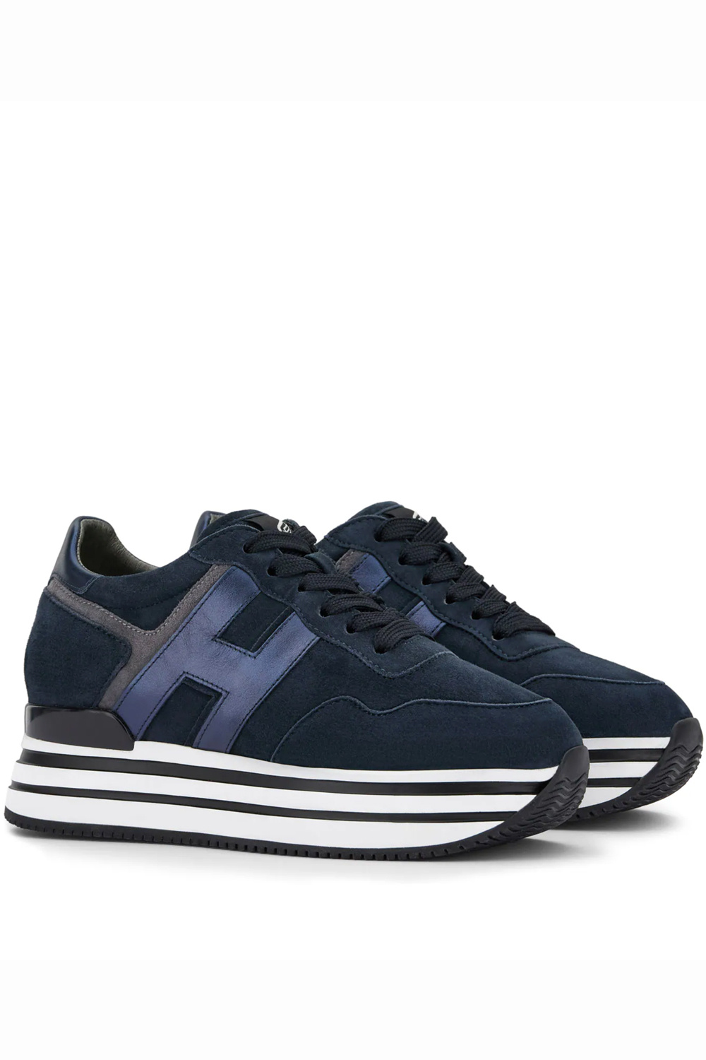 HOGAN Hogan sneakers Midi H222 platform suede navy Blauw