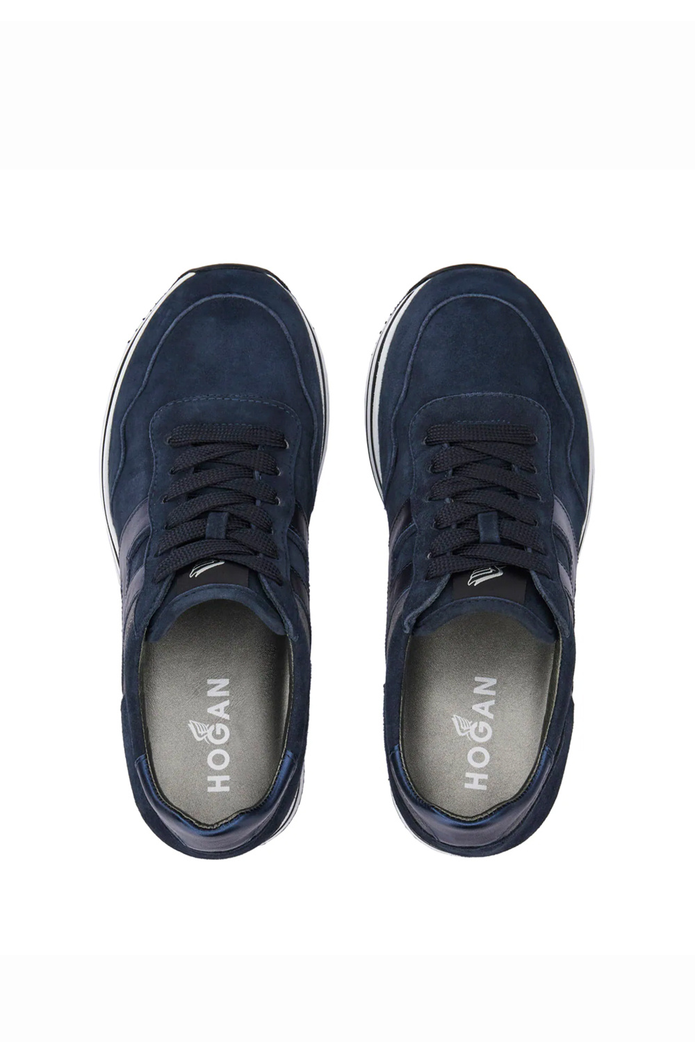 HOGAN Hogan sneakers Midi H222 platform suede navy Blauw