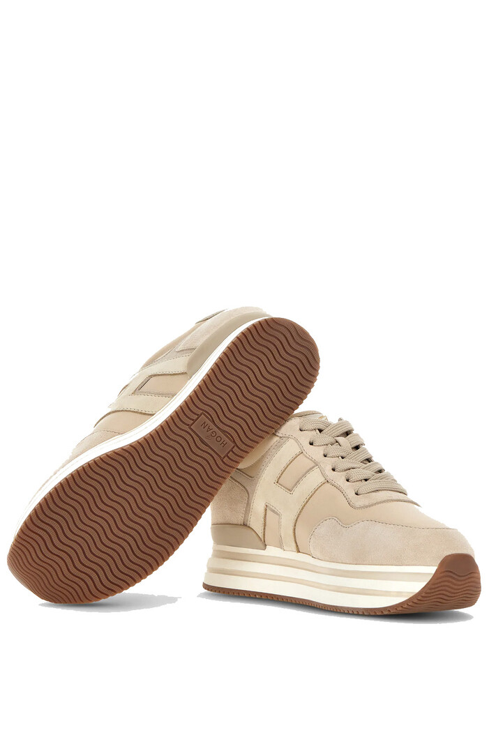 HOGAN Hogan sneakers Midi H222 platfrom suede Nude / Beige