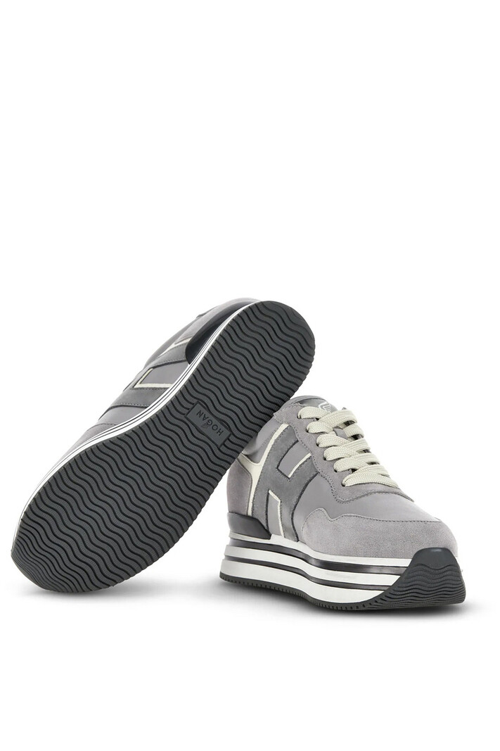 HOGAN Hogan sneakers Midi H222 platfrom suede Grey