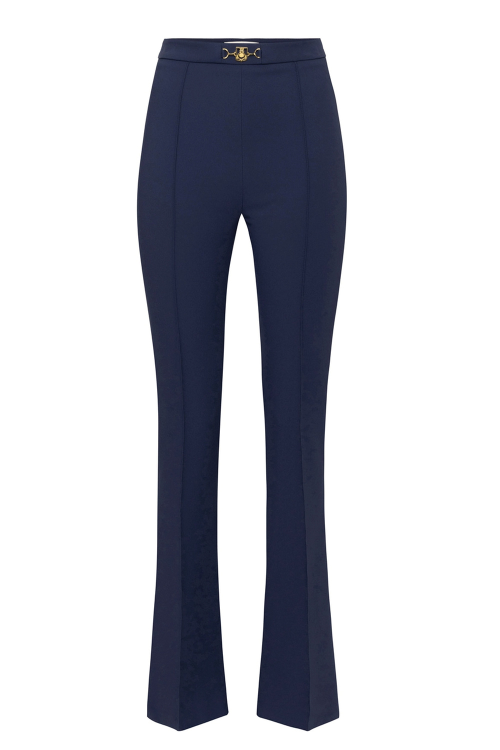 ELISABETTA FRANCHI Elisabetta Franchi flaired pantalon met logo in taille Blauw