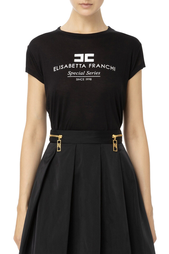 ELISABETTA FRANCHI Elisabetta Franchi tshirt with logo Black