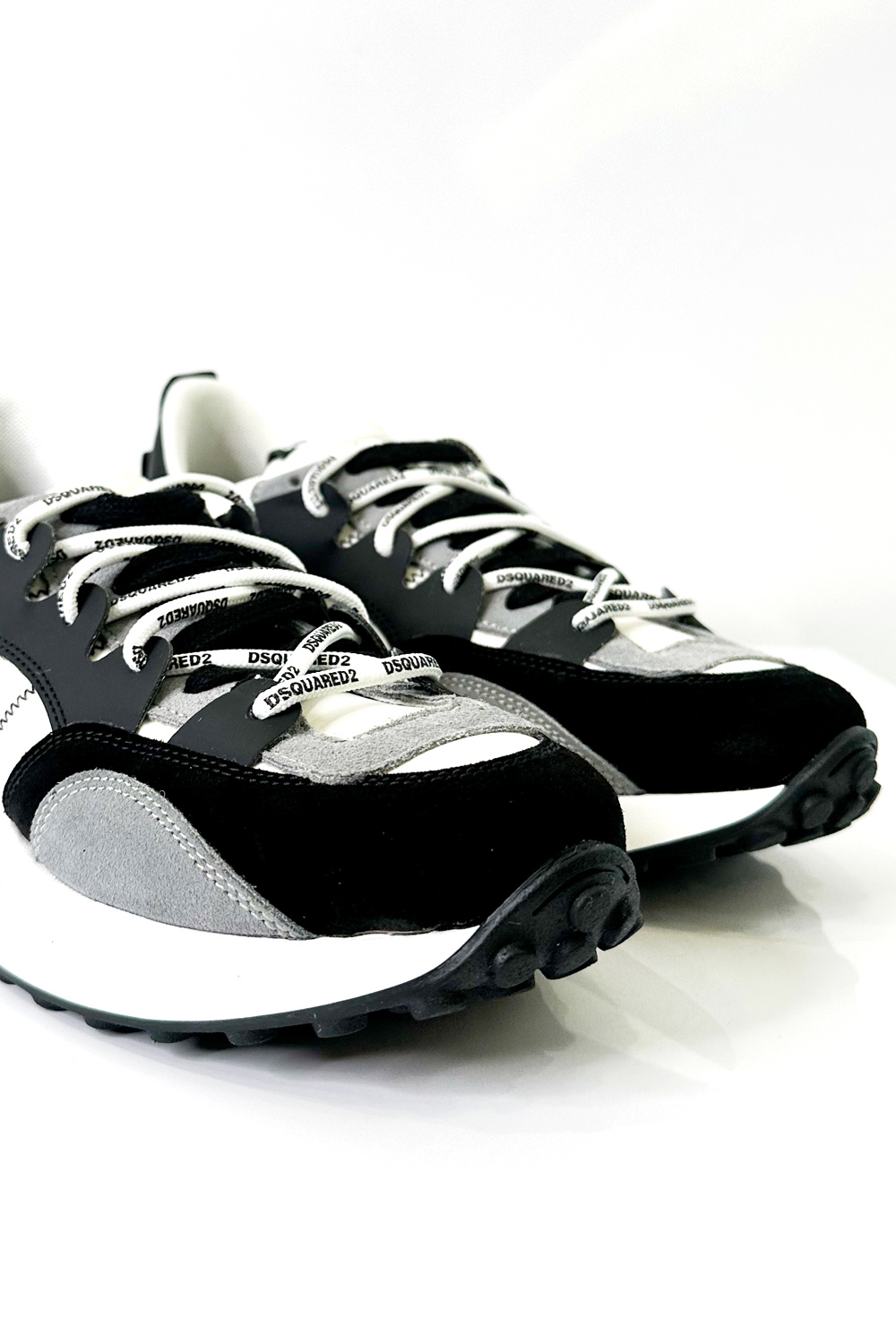 Dsquared2 runner sneaker met merknaam in veter Zwart Wit Dresscode