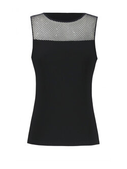 JOSEPH RIBKOFF Joseph Ribkoff top met strass steentjes en mesh Zwart