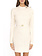 TWINSET Twinset knitted dress with fabric belt and gold buckle cream White