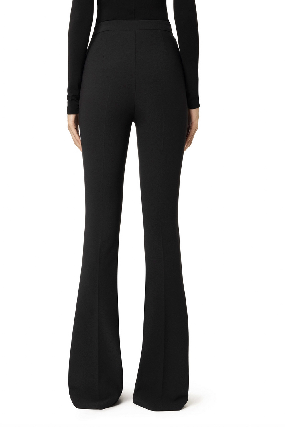 ELISABETTA FRANCHI Elisabetta Franchi flaired pantalon met gouden logo in taille Zwart