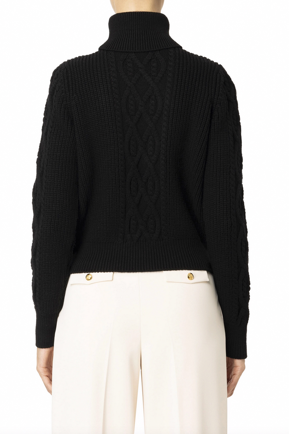 ELISABETTA FRANCHI Elisabetta Franchi wollen trui / sweater in college stijl Zwart