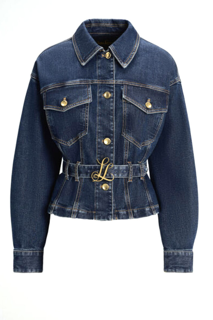 LUISA SPAGNOLI Luisa Spagnoli denim jacket inclusief riem met logo Blauw