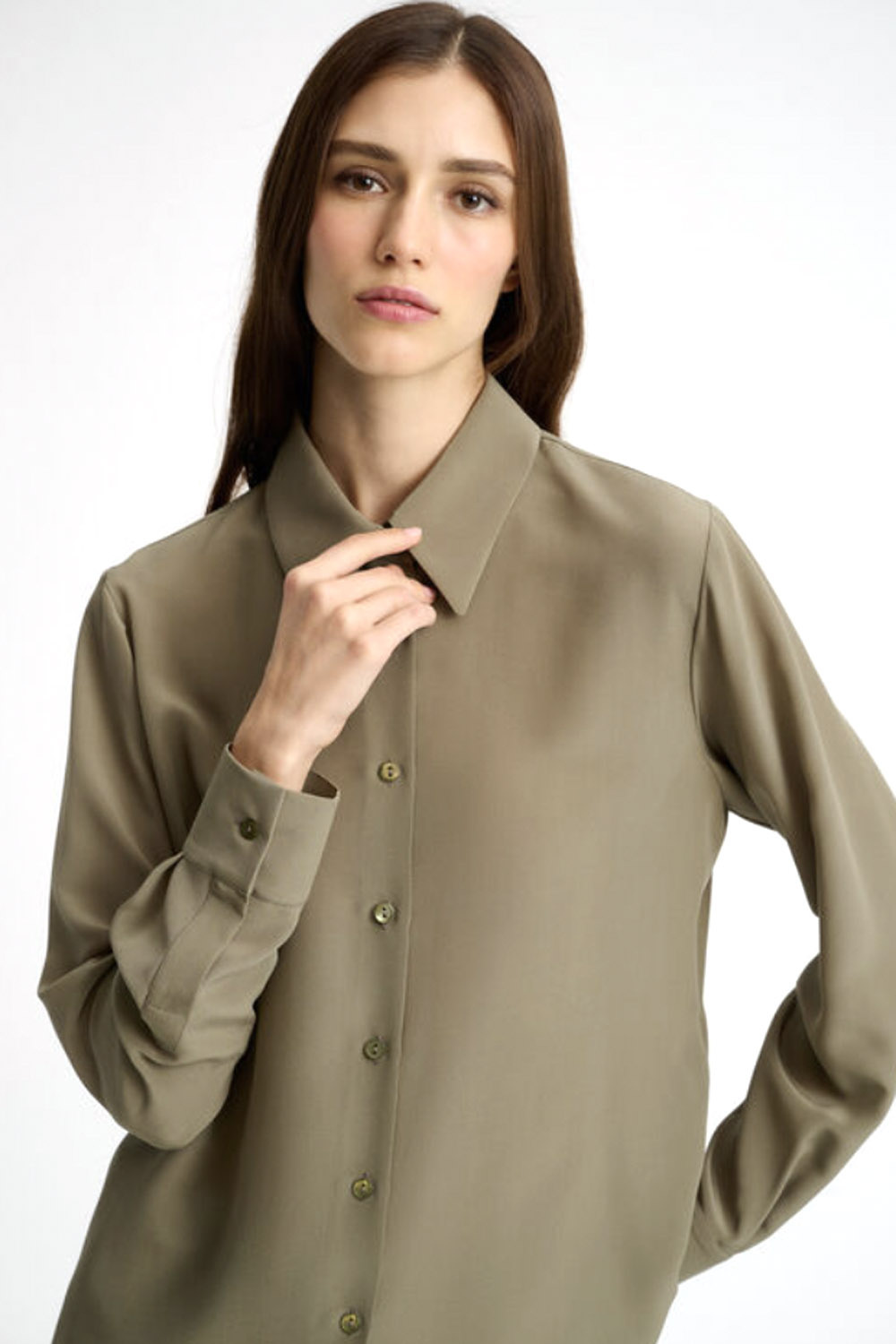 LUISA SPAGNOLI Luisa Spagnoli Limonaia silk blouse Green