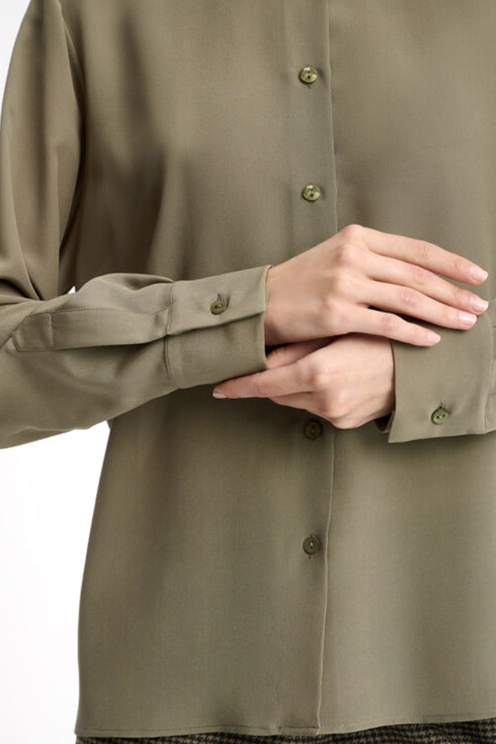 LUISA SPAGNOLI Luisa Spagnoli Limonaia silk blouse Green