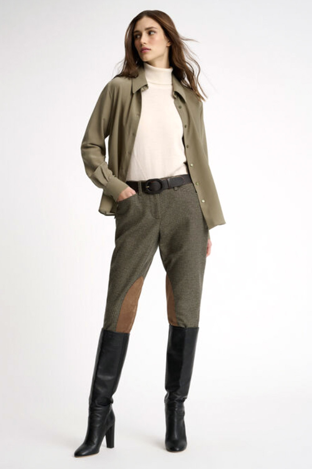 LUISA SPAGNOLI Luisa Spagnoli Limonaia silk blouse Green