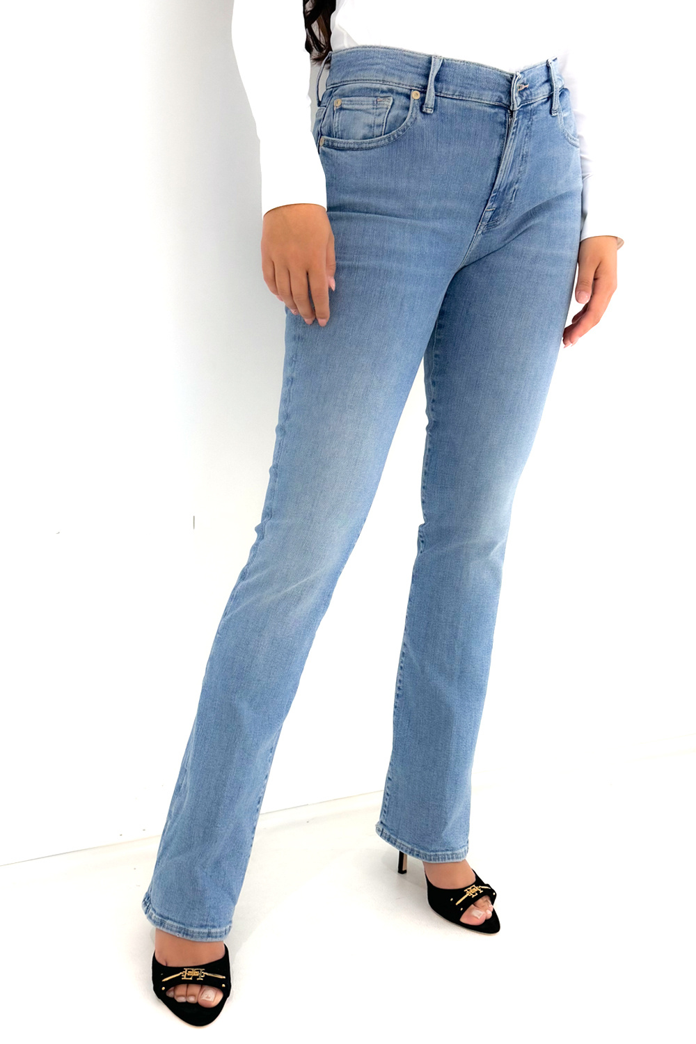 Z (S(UPER SALE Seven for all Mankind bootcut flaired jeans licht Blauw
