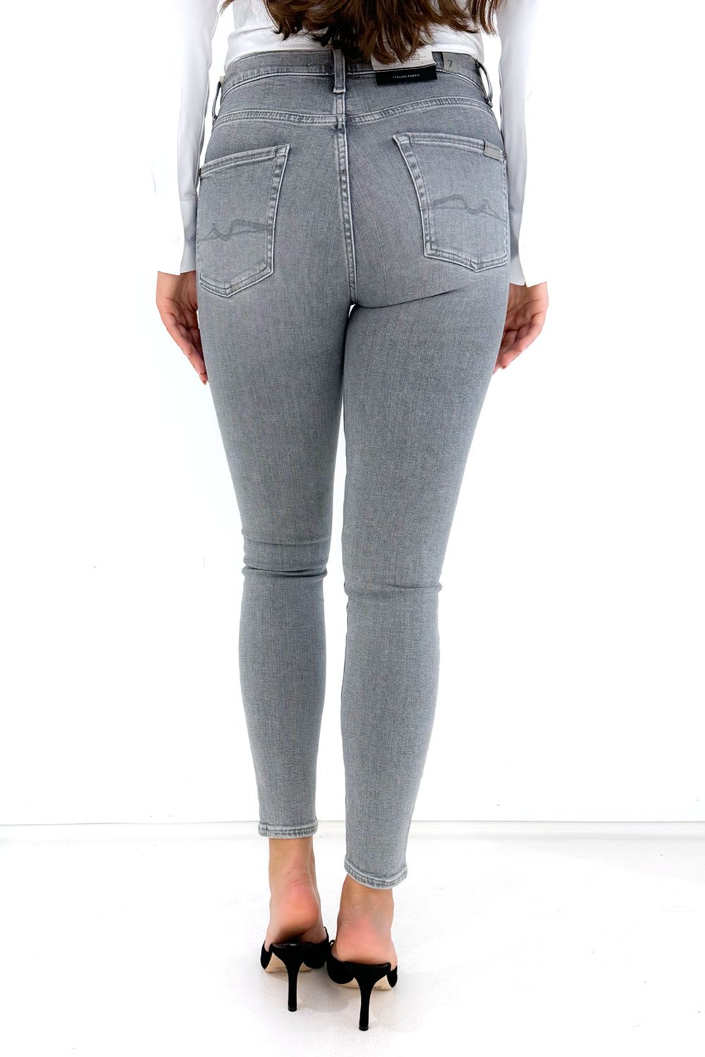 Z (S(UPER SALE Seven for all Mankind High waist Skinny crop Grey / Grijs