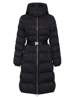 ELISABETTA FRANCHI Elisabetta Franchi langere gewatteerde winterjas met belettering inclusief riem  Zwart pi71d46e2