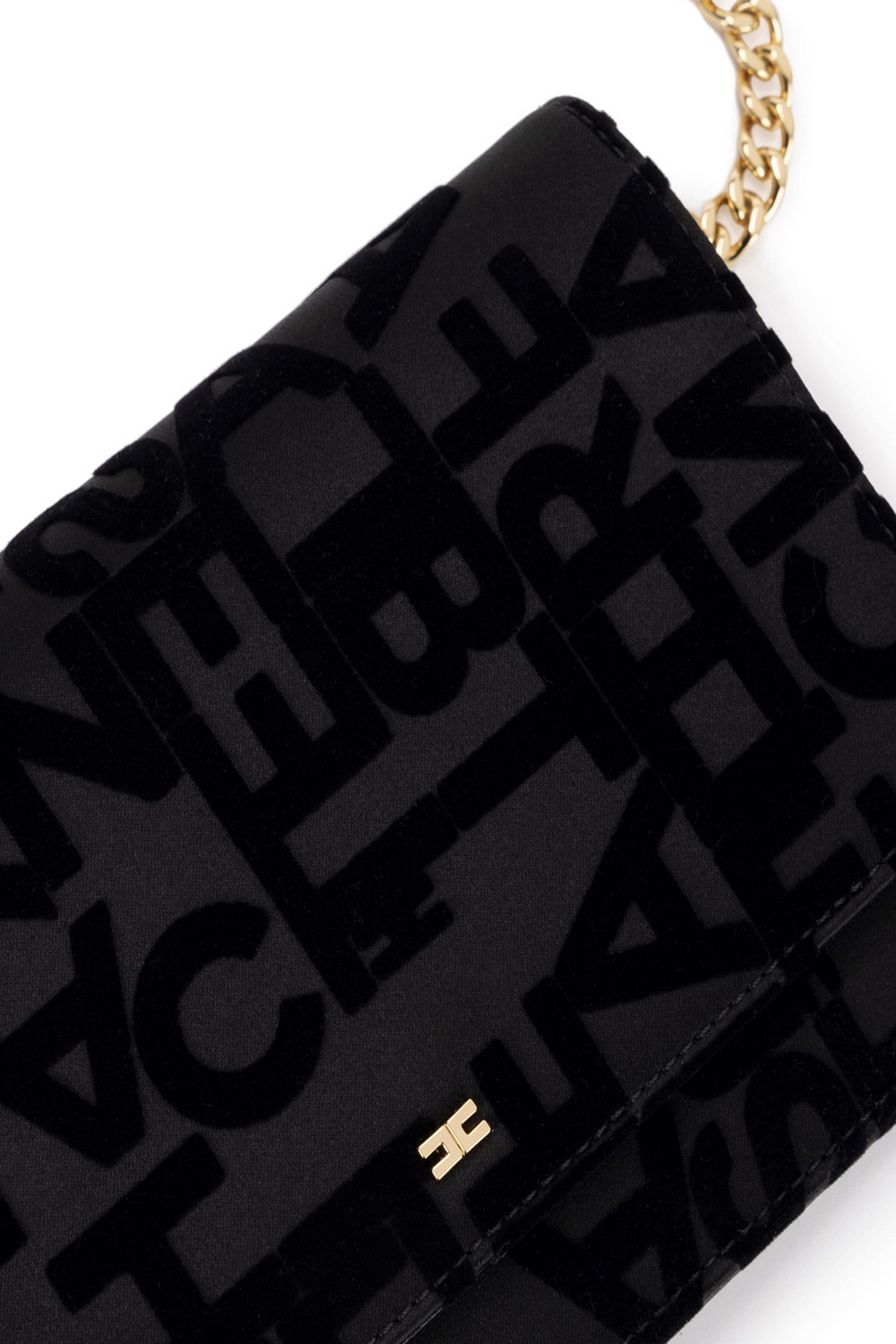 ELISABETTA FRANCHI Elisabetta Franchi tas satijn met lettering ZWART BS22A46E2