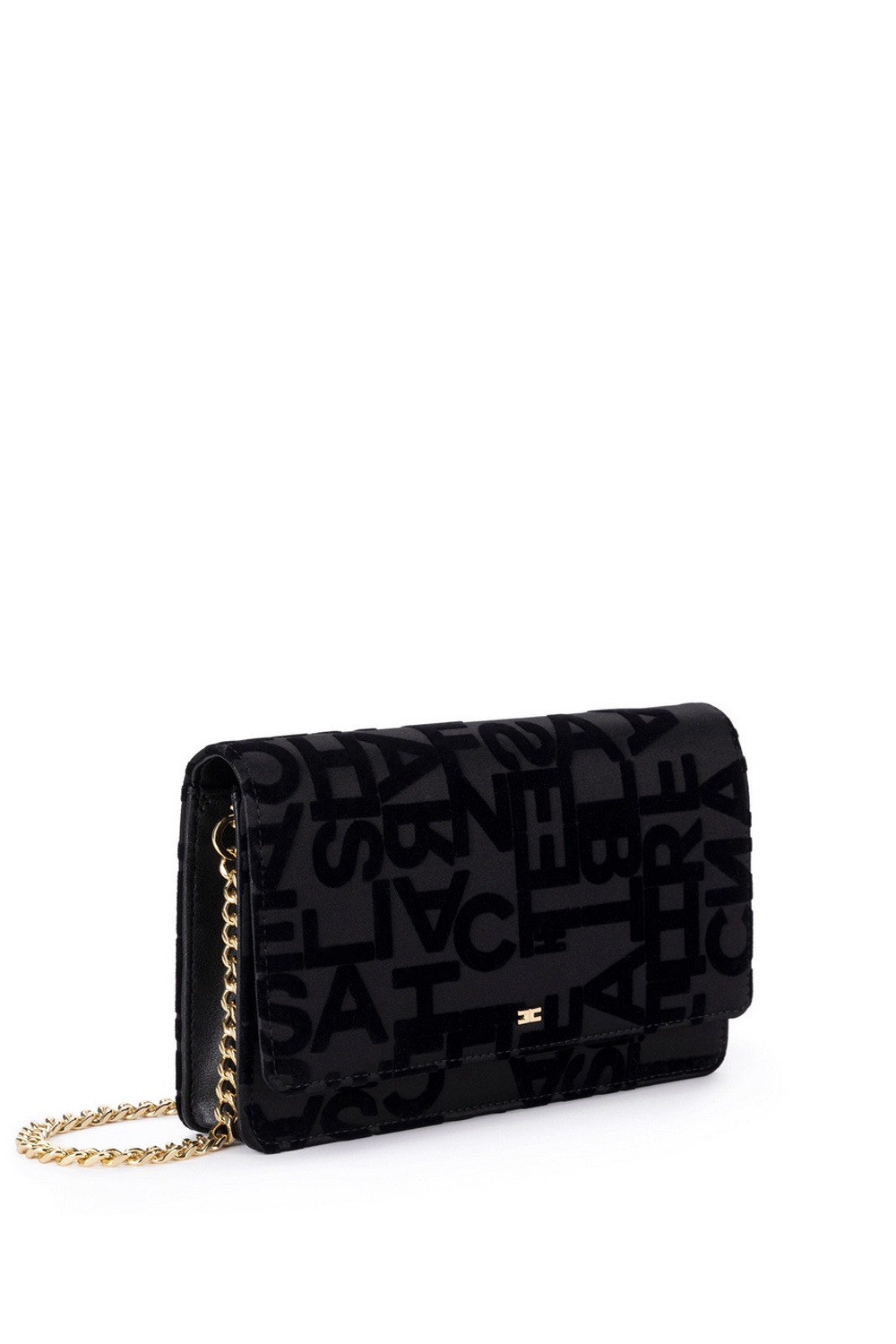 ELISABETTA FRANCHI Elisabetta Franchi tas satijn met lettering ZWART BS22A46E2