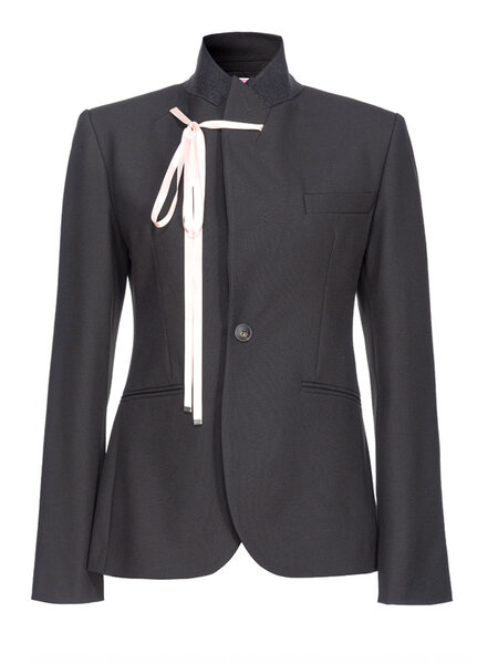PINKO Pinko jacket black with pink bow BLACK