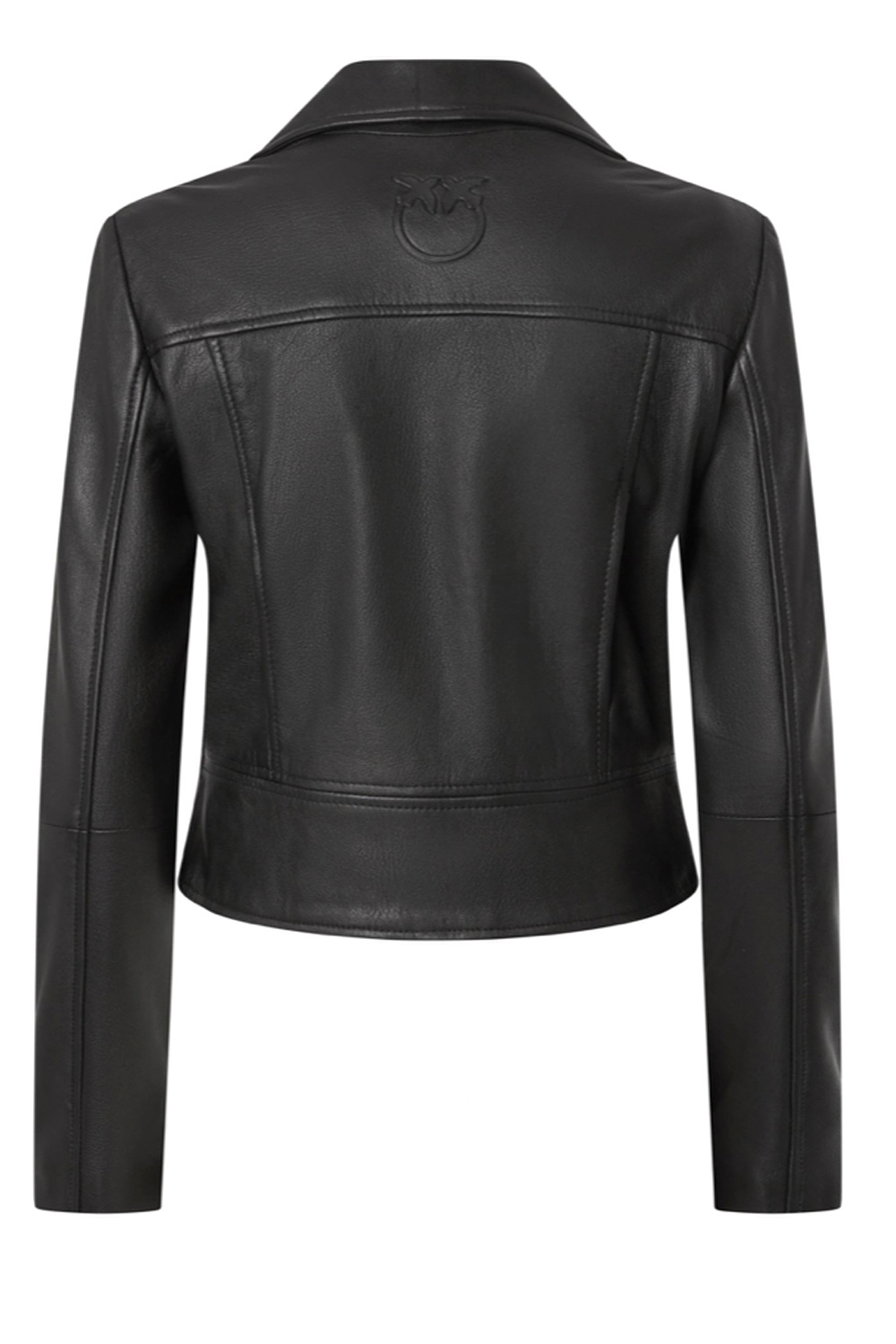 PINKO Pinko Nappa leer getaileerd bikerjasje ZWART