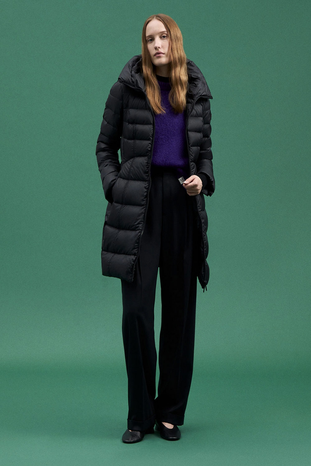 PEUTEREY Peuterey Lavara winterjas met muts ZWART ( valt een maat kleiner uit)