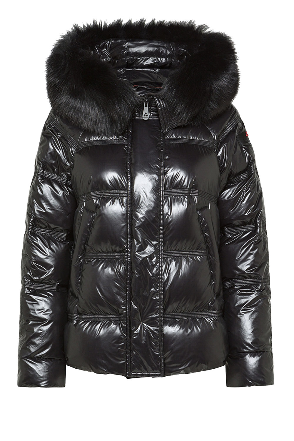 PEUTEREY Peuterey Takan winterjas met fur lak ZWART