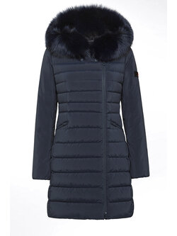 PEUTEREY Peuterey Seriola ml 04 Fur getailleerde winterjas met fur donker BLAUW