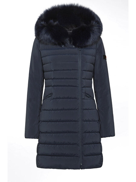 PEUTEREY Peuterey Seriola ml 04 Fur fitted winter coat with fur dark BLUE