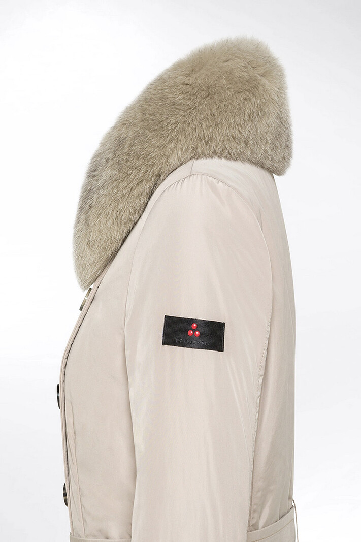 PEUTEREY Peuterey lange gevoerde trenchcoat met fur BEIGE