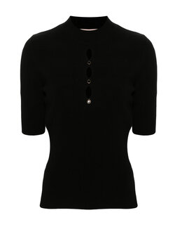 TWINSET Twinset top met cut outs en zwarte diamanten ZWART